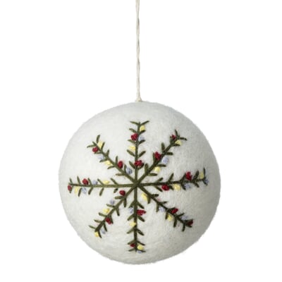 Christbaumkugel Filz bestickt, Stern