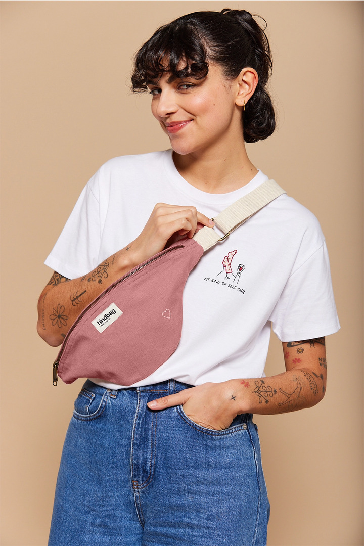 Sac banane Olivia Rose Blush Broderie Coeur