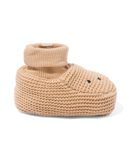 chaussons nouveau-né Miffy en maille marron clair