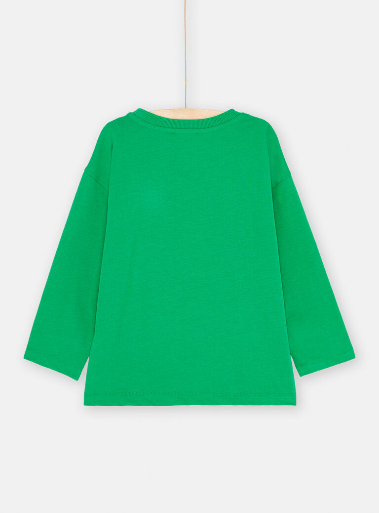 T-shirt vert anglais à motif élan pour garçon