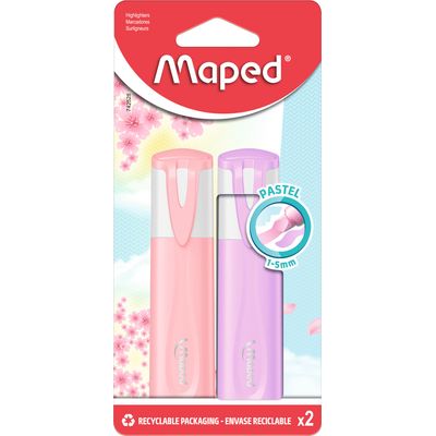 Maped Fluo Peps Pastel - Pack de 2 surligneurs - couleurs assorties