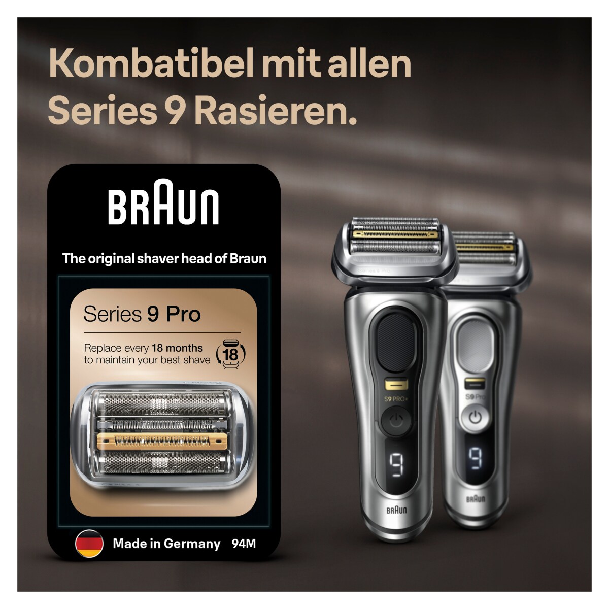 Braun Elektrorasierer Ersatzscherteil 94M, Silber