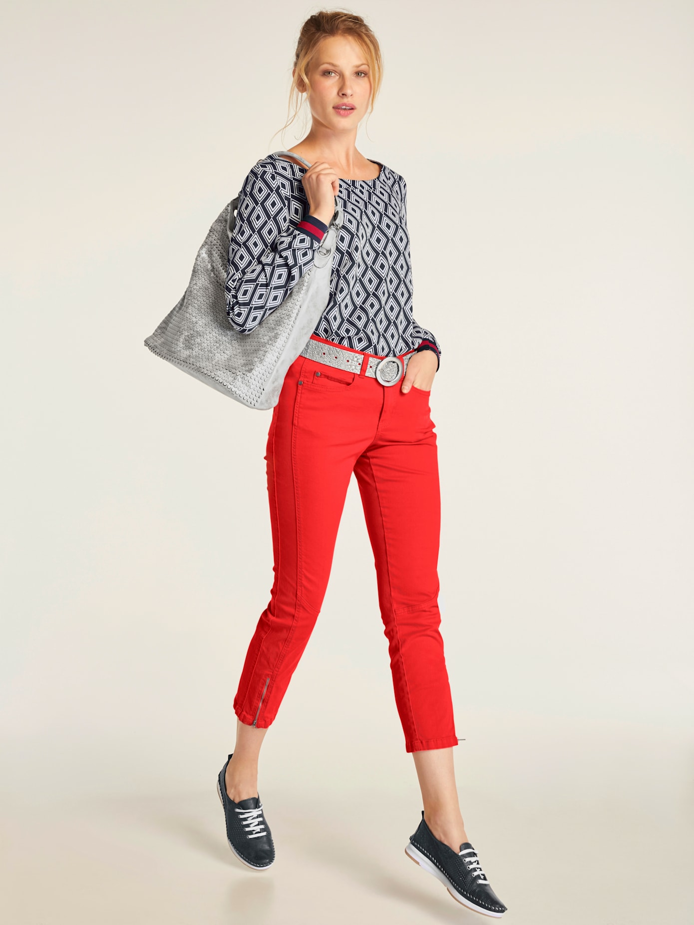 Pantalon effet ventre plat coupe skinny