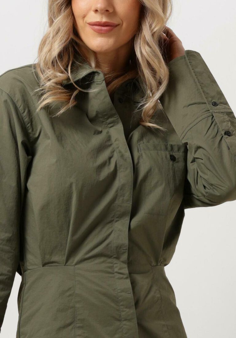 CALVIN KLEIN olijf calvin klein mini jurk soft touch shirt dress
