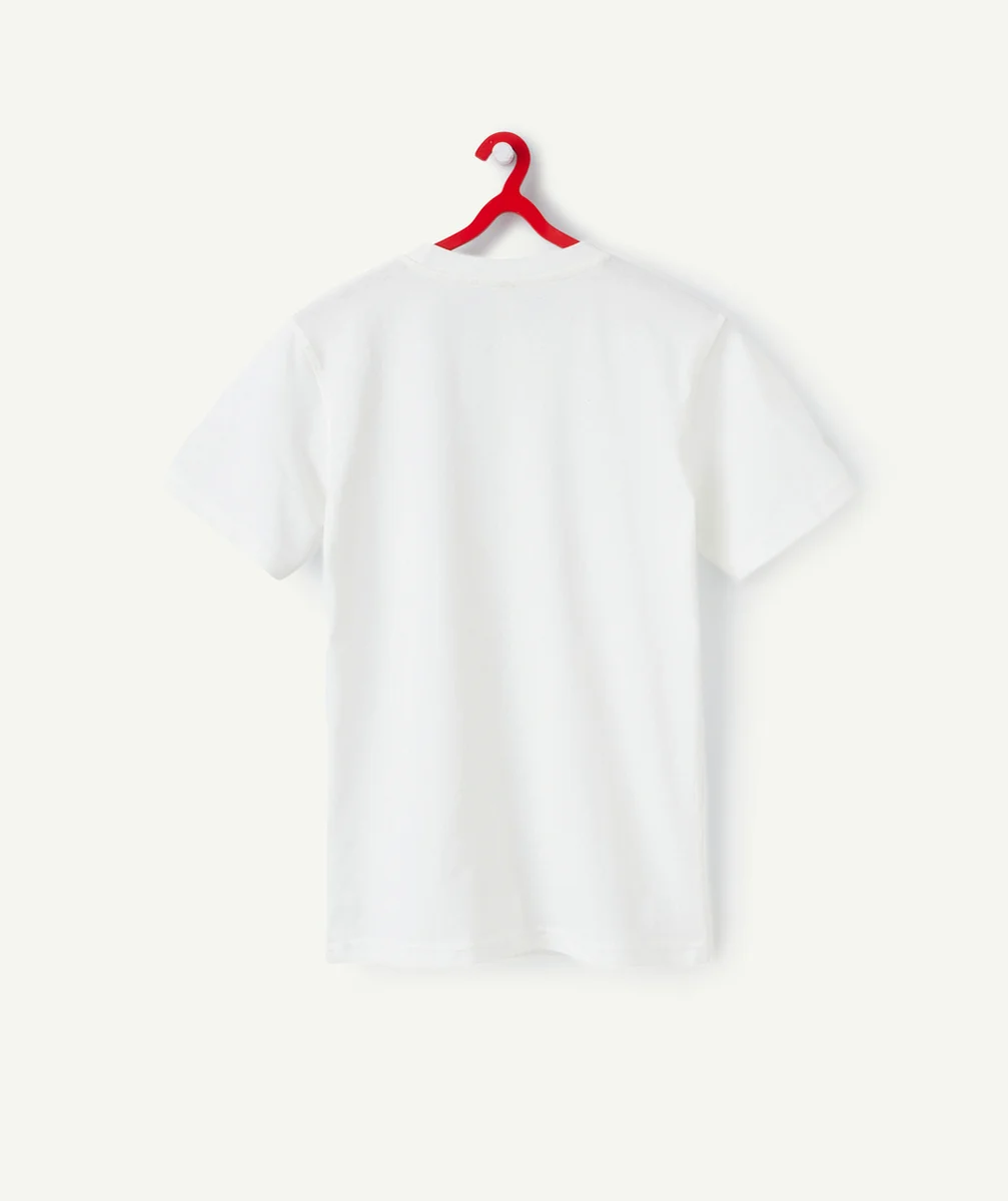 t-shirt manches courtes garçon en coton bio blanc message van life