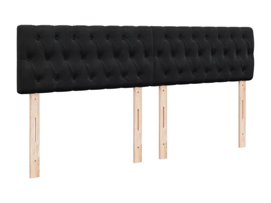 Sommier à lattes de lit avec matelas Noir 180x200 cm Velours