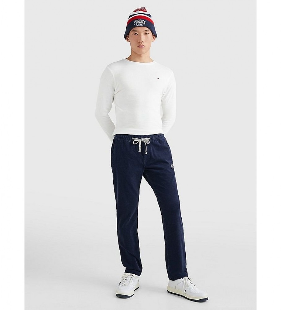 Camiseta Tommy Jeans Original Ribbed de Manga Longa TJM Branca