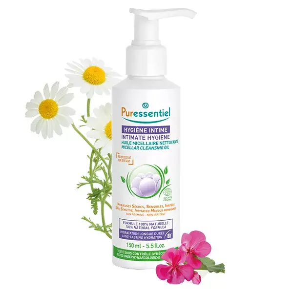 Óleo de Higiene Íntima Puressentiel para Secura Íntima, Orgânico, 150ml