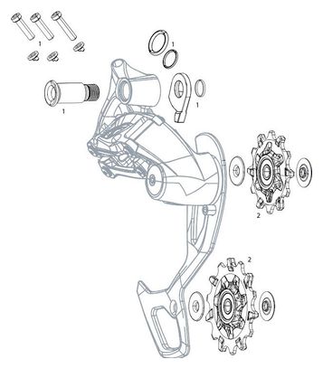 Kit Visserie pour Dérailleur Arrière Sram GX 2x11 Vitesses