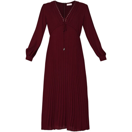 Liu Jo - Vestido a media pierna plisado Rojo