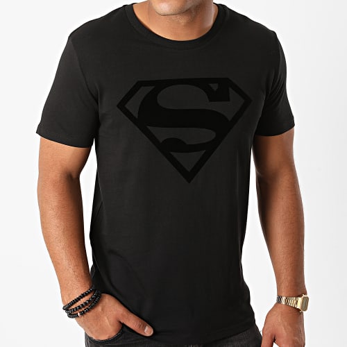 Tee Shirt Superman Logo Velvet Noir Noir