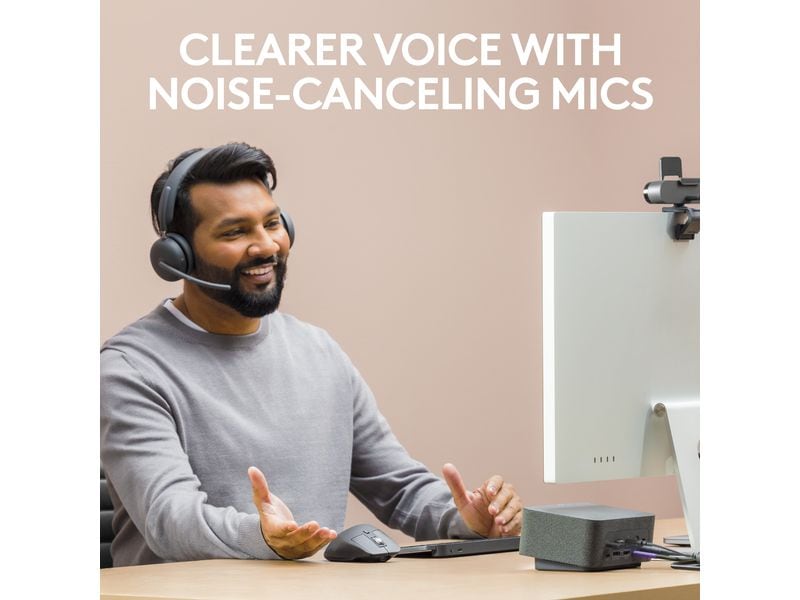 Logitech Zone Wireless 2 UC KI-gesteuertes Headset für geräuschlose Zwei-Wege-Gespräche.