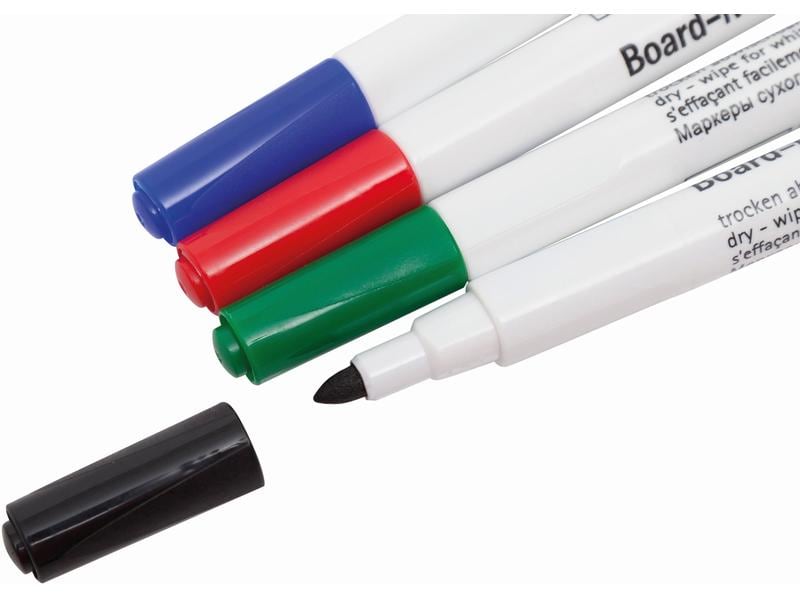 Maul Whiteboard-Marker 4 Stück, Mehrfarbig Schnell trocknende Boardmarker