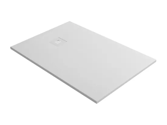 Receveur de Douche Extraplat THOR Blanc 90x90x3cm - Texture Ardoise 75% Minéral, Antidérapant, Antibactérien, LAVABERG