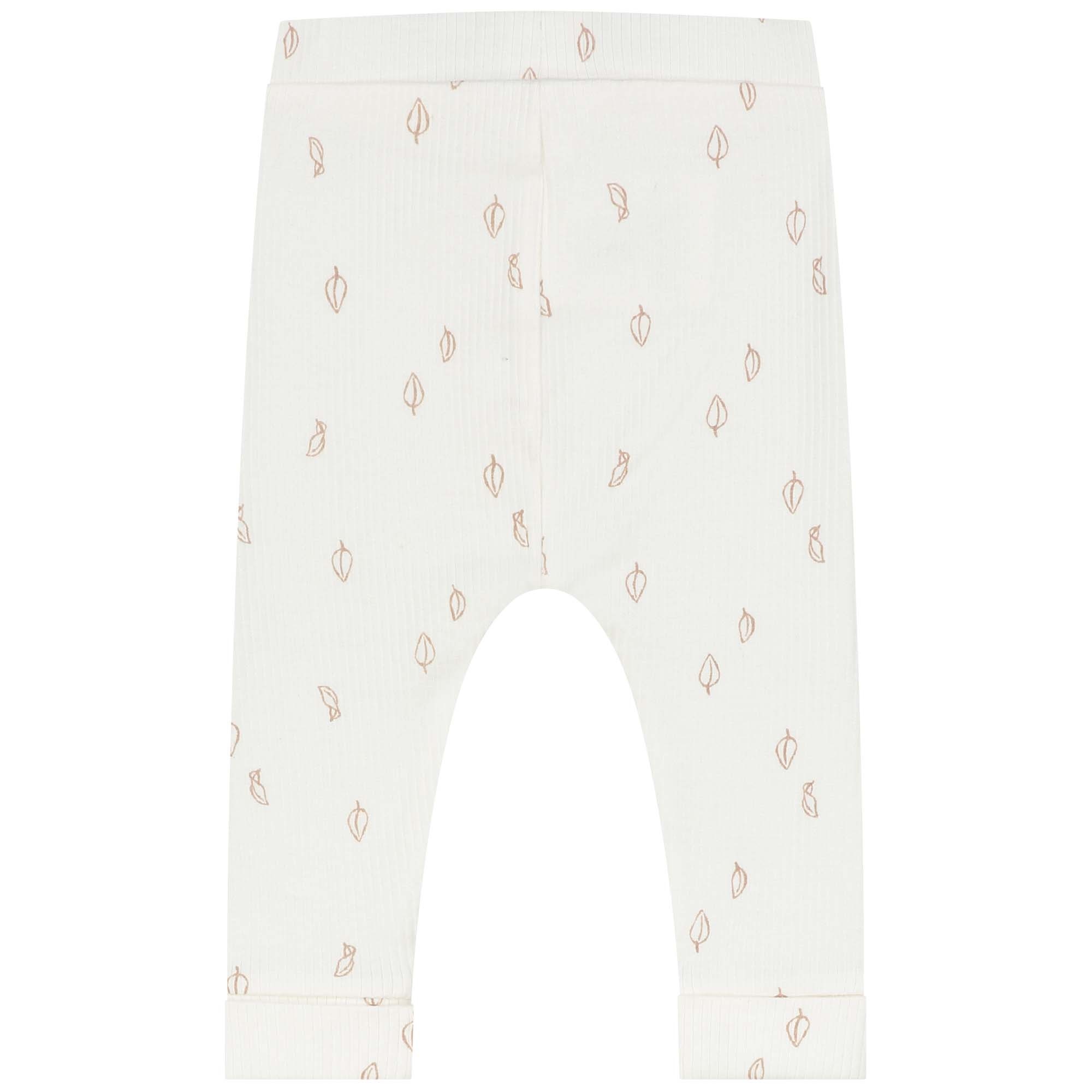 Prénatal newborn broek rib Pure  bladeren beige