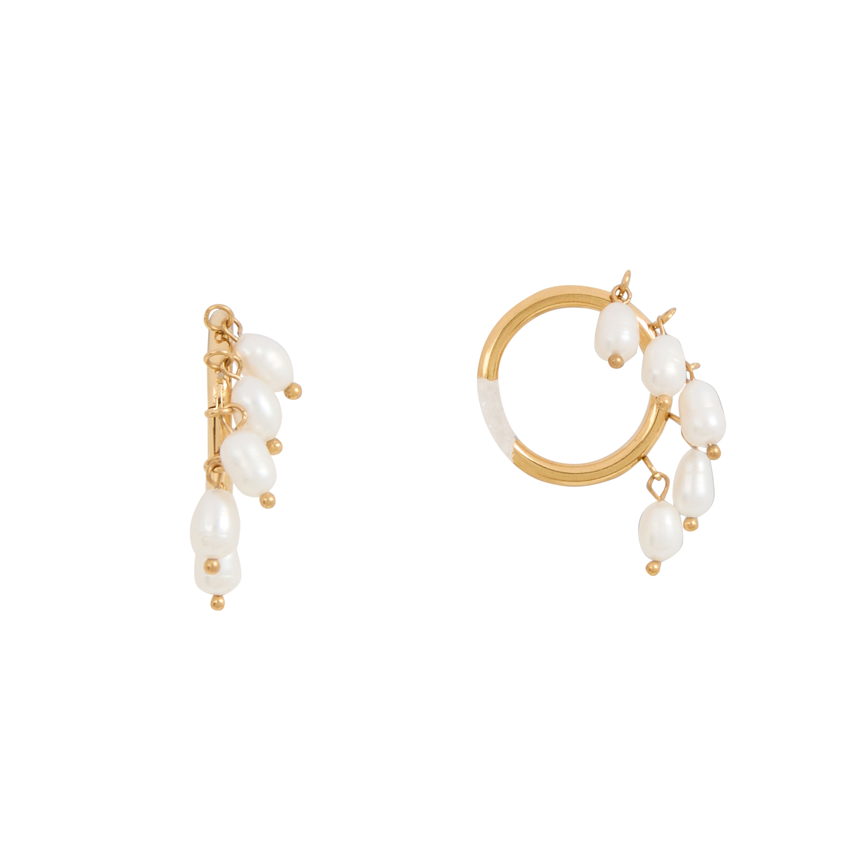 Boucles d'oreilles percées multi perles | Jaune