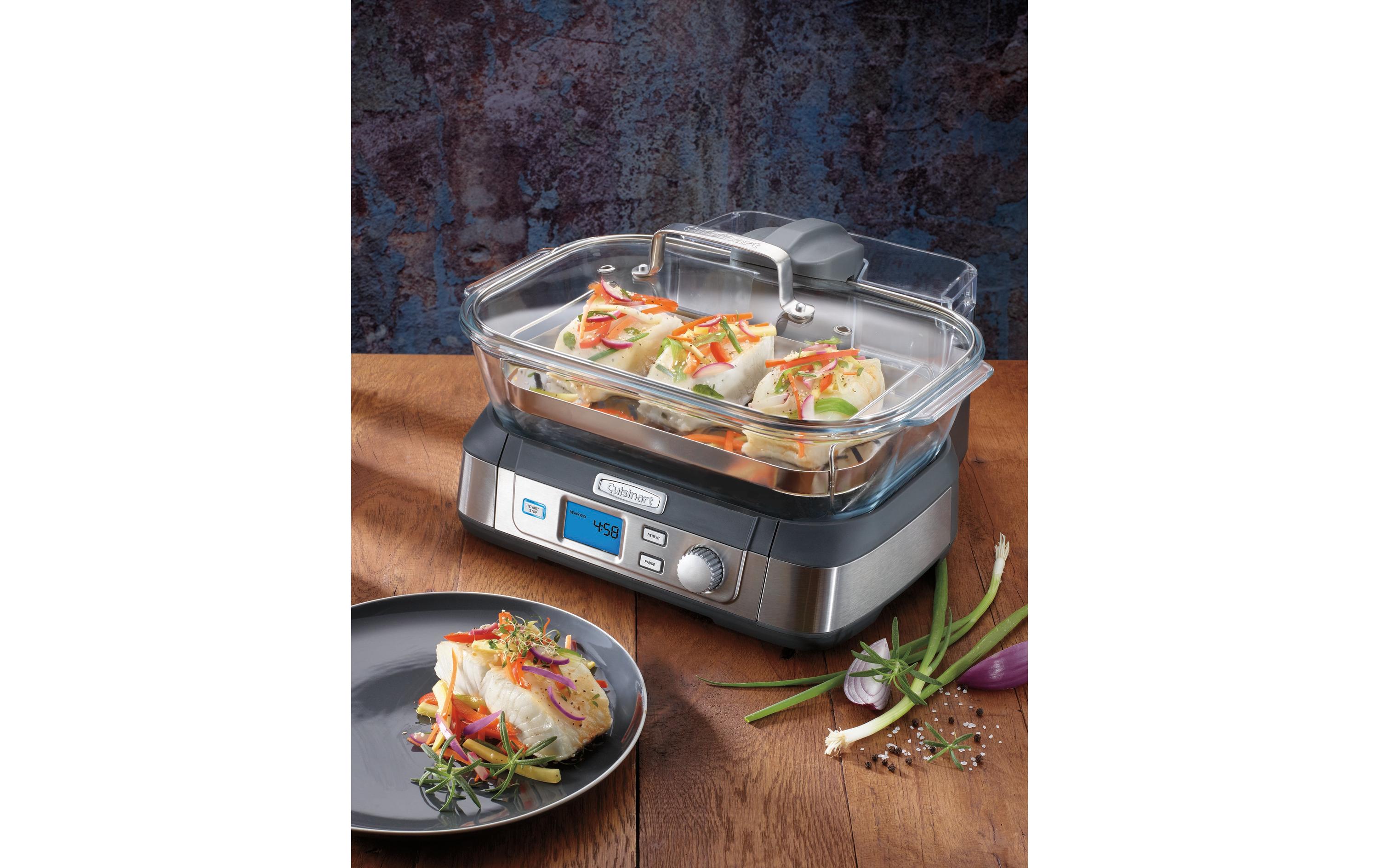 Dampfgarer Digital Steam Cooker<br>Dampfgarer mit Kochtopf und Deckel aus widerstandsfähigem Glas