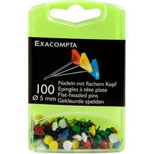 Punaises de fixation tête plate Exacompta  - Boîte de 100