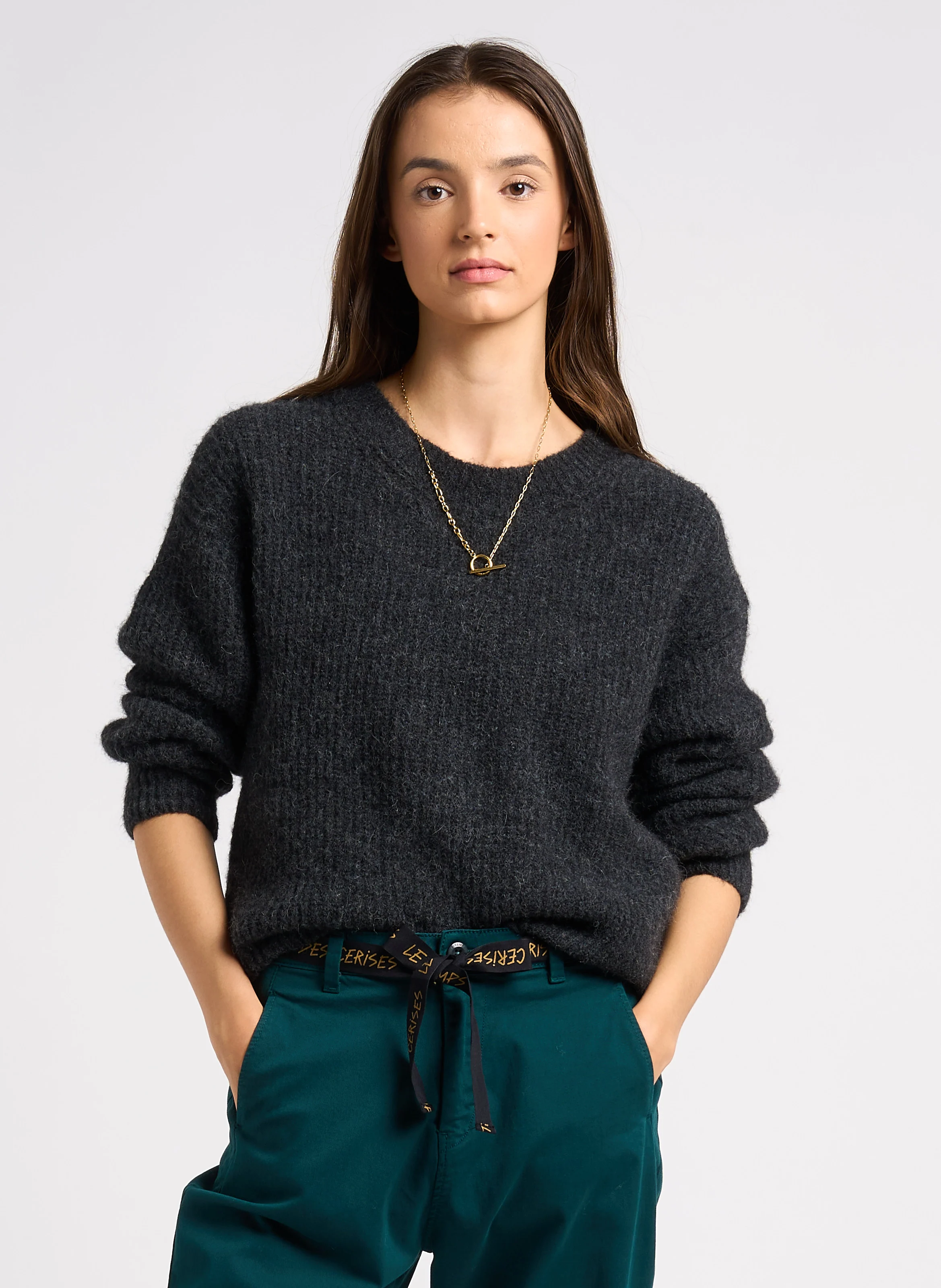 EAST - Pull col rond uni | Gris