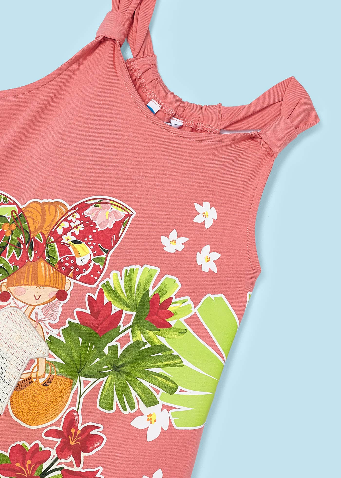 Vestido Better Cotton com estampa de flamingos para meninas