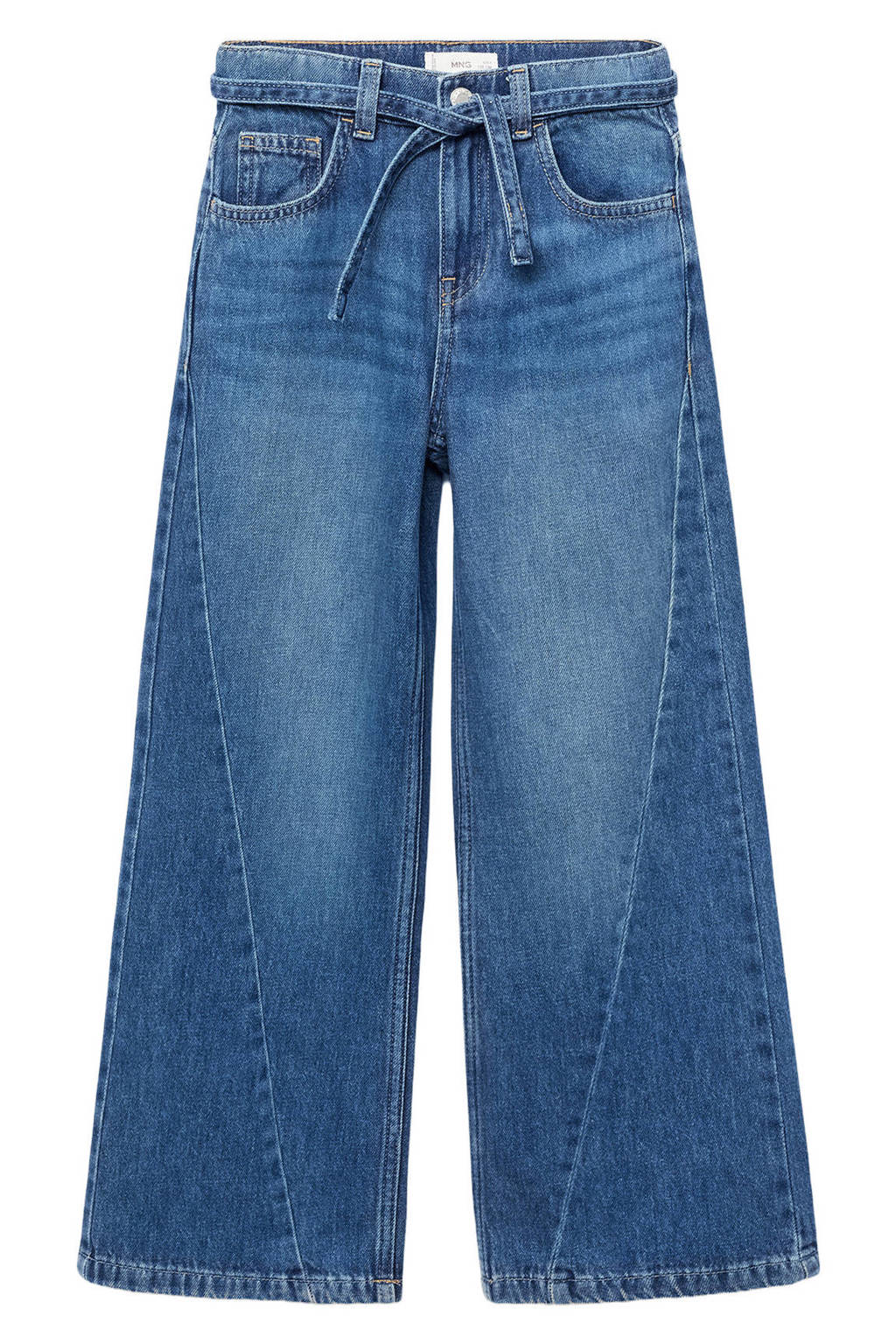 Mango Kids wide leg jeans medium blue denim