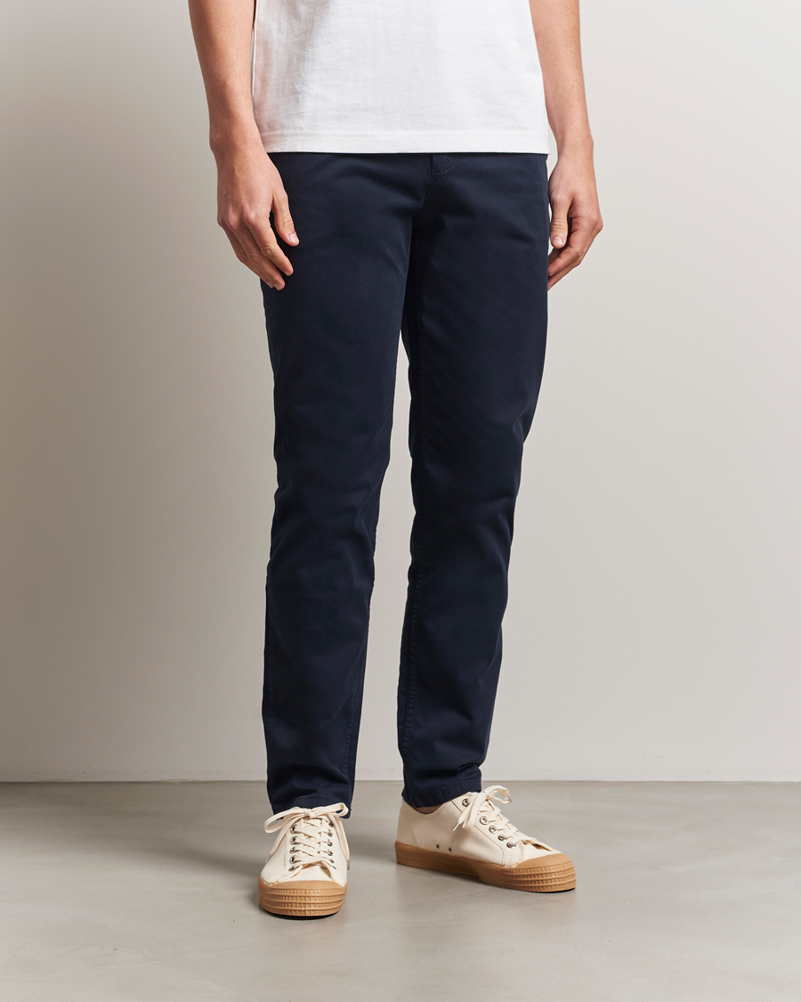 BOSS ORANGE Tapered Fit Cotton Chinos Dark Blue