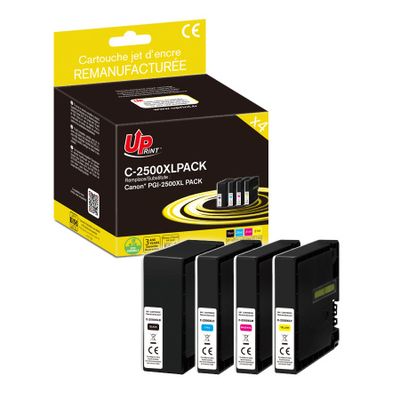 Cartouches compatible Canon PGI-2500XL - Pack de 4 - noir, cyan, magenta, jaune - Uprint