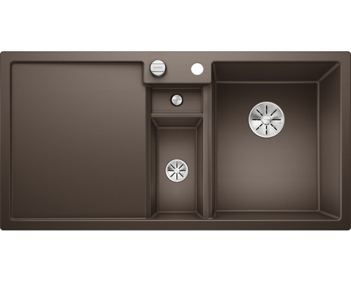 Blanco COLLECTIS 6 S spoelbak, 1000 x 510 mm, cafe 523353, kom rechts, met afdruiprek en kleine kom