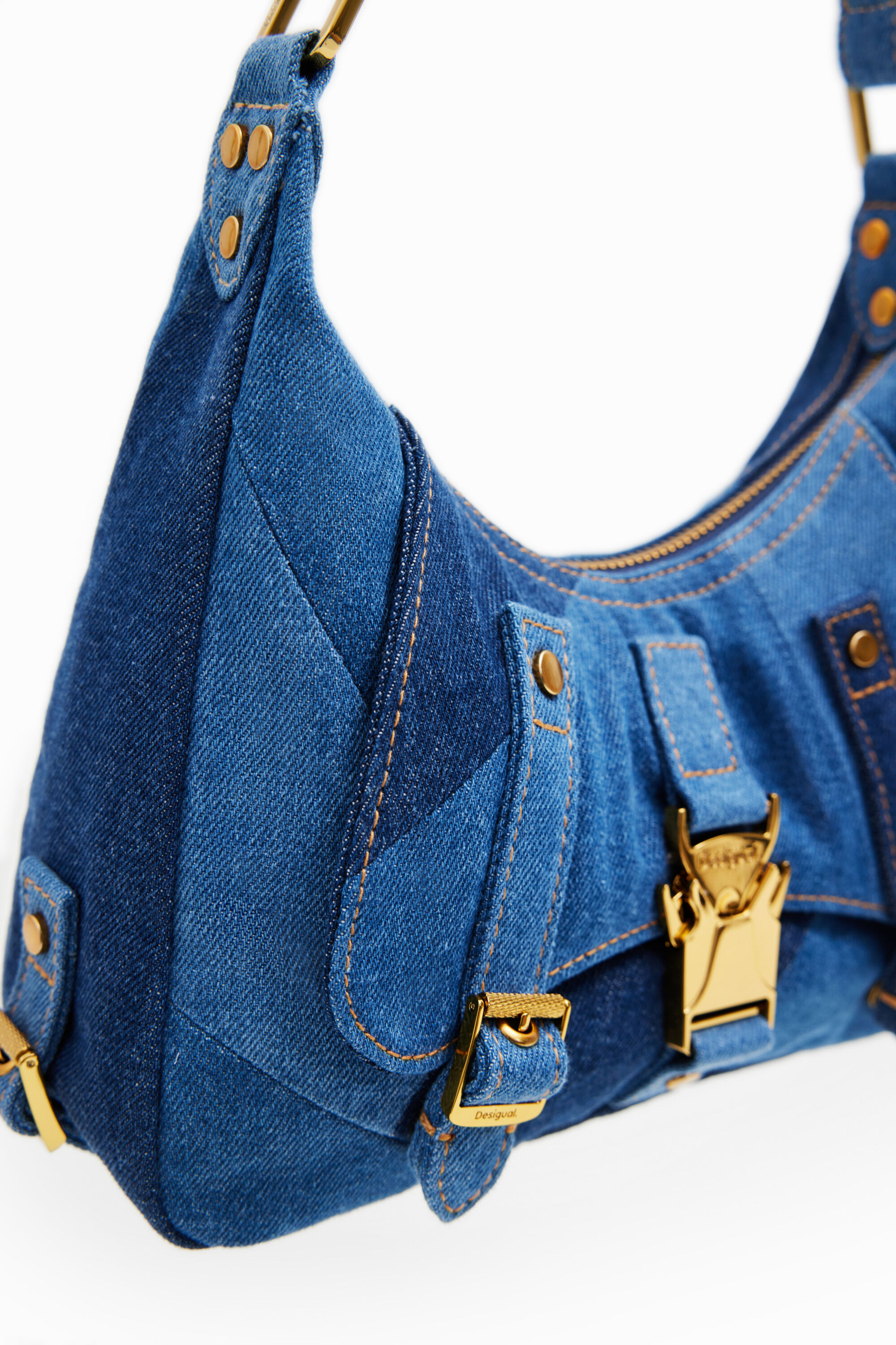 Bolsa jeans María Escoté com patch