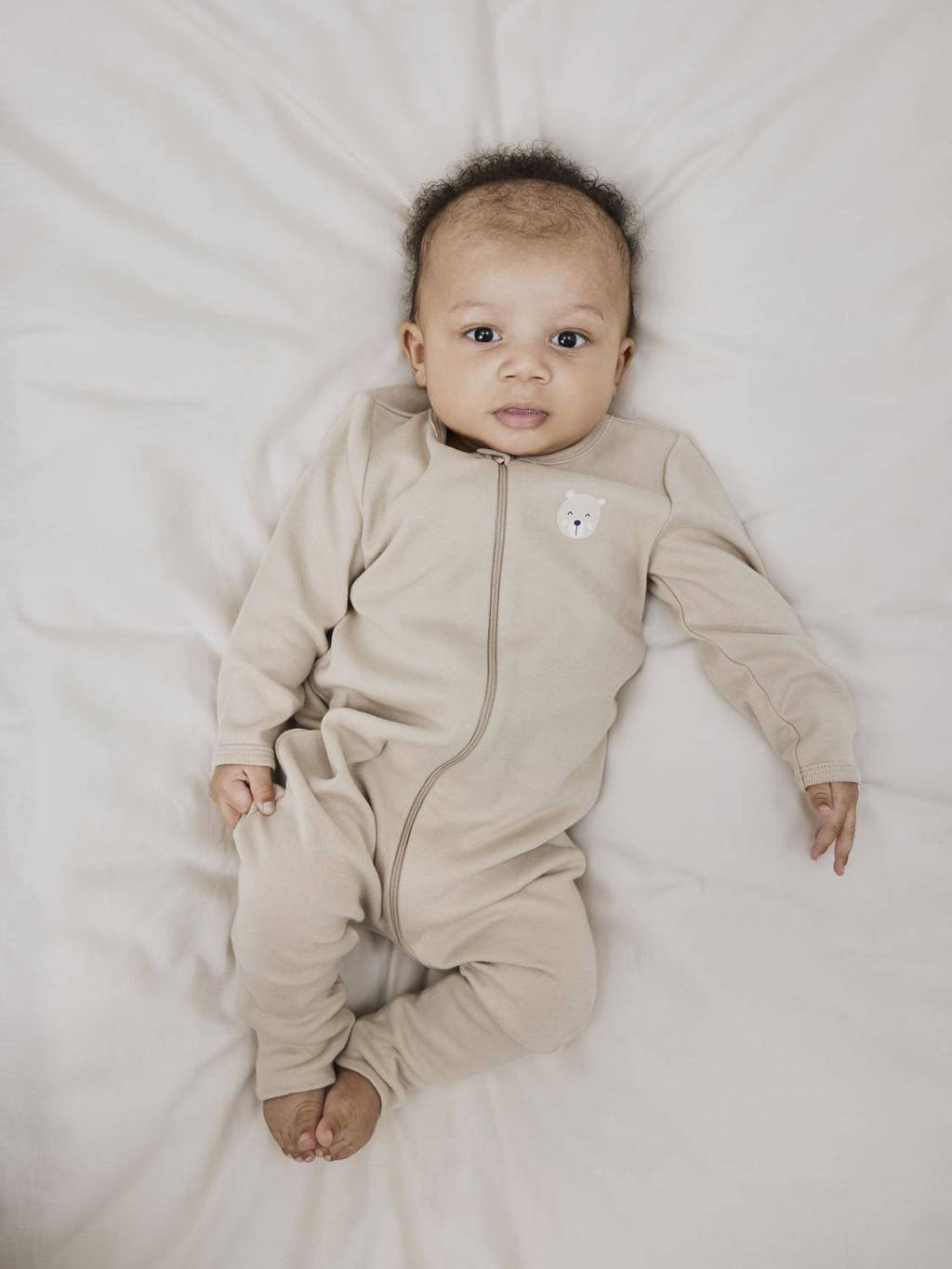 NAME IT baby pyjama met all over print - set van 2 zand/wit