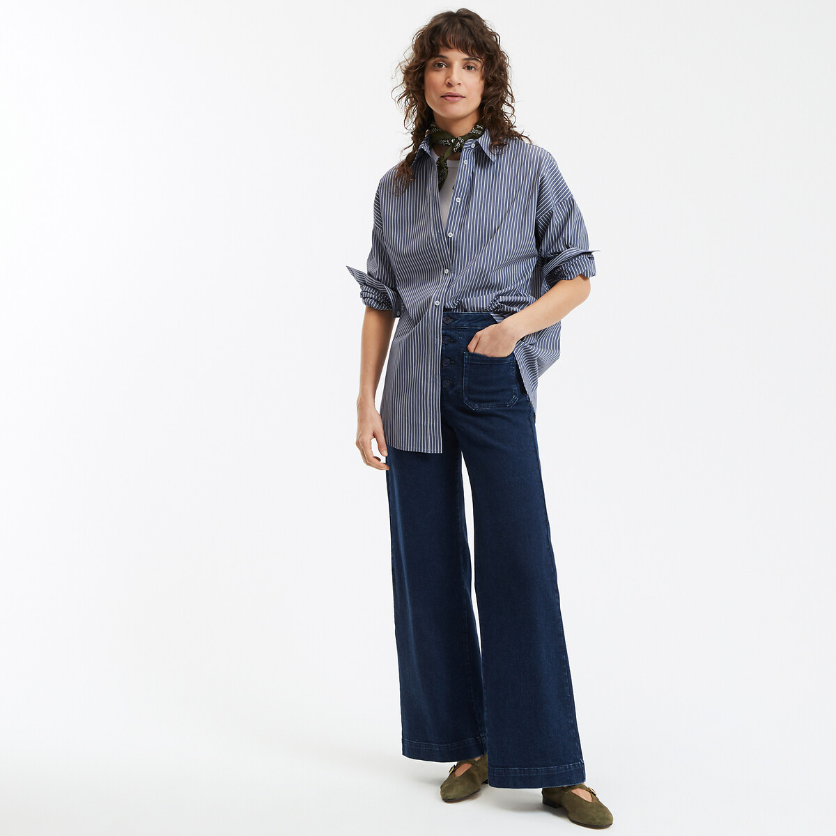 COLEÇÕES LA REDOUTE<br>Camisa listrada folgada, modelo exclusivo APOLLINE