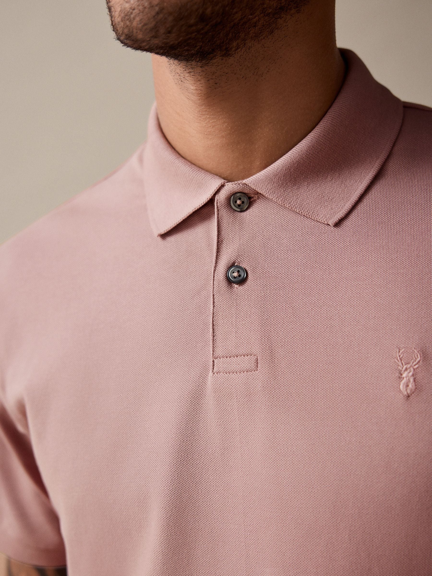 Oudroze - Normale Pasvorm - Long-Sleeve Pique Polo Shirt
