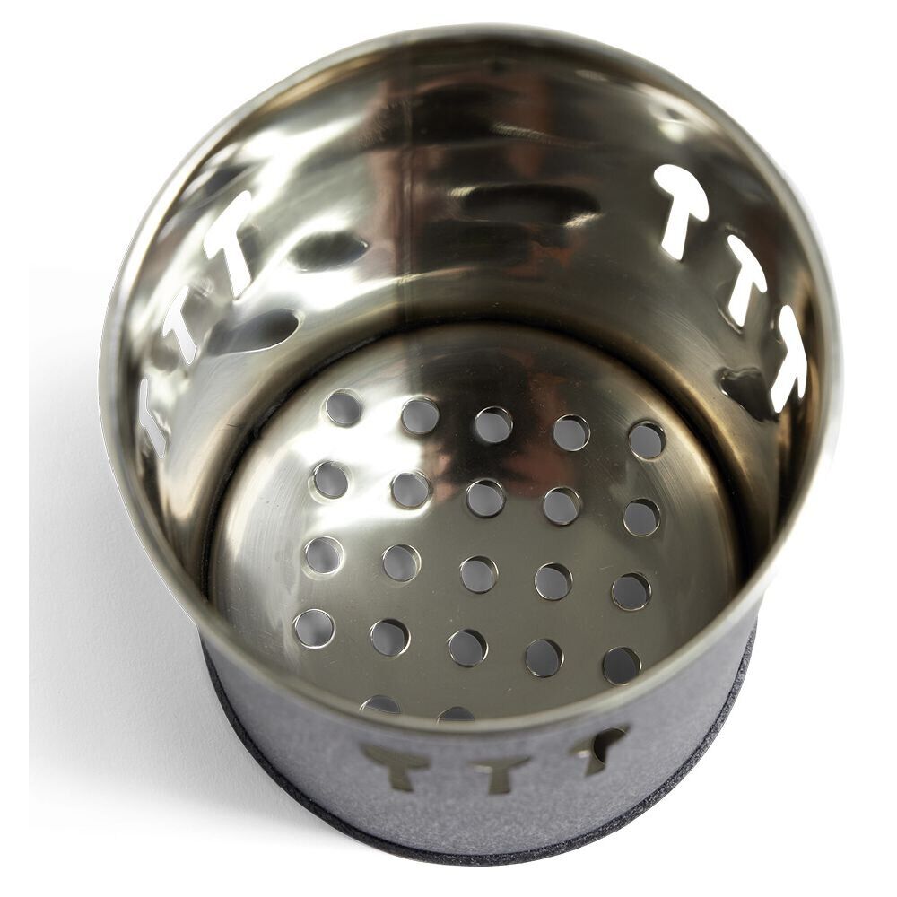 Pot range-couverts Ø10xH.15cm inox finition gris crocodile