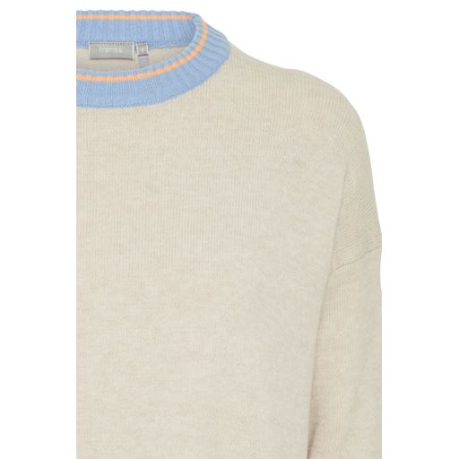 Fransa Bitte Striktrøje, Limestone Melange Mix, XL