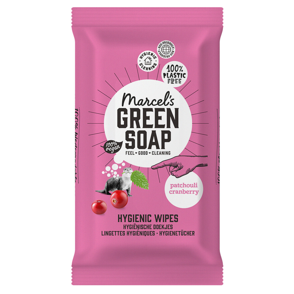 Marcel's Green Soap Schoonmaakdoekjes Patchouli & Cranberry60 stuks