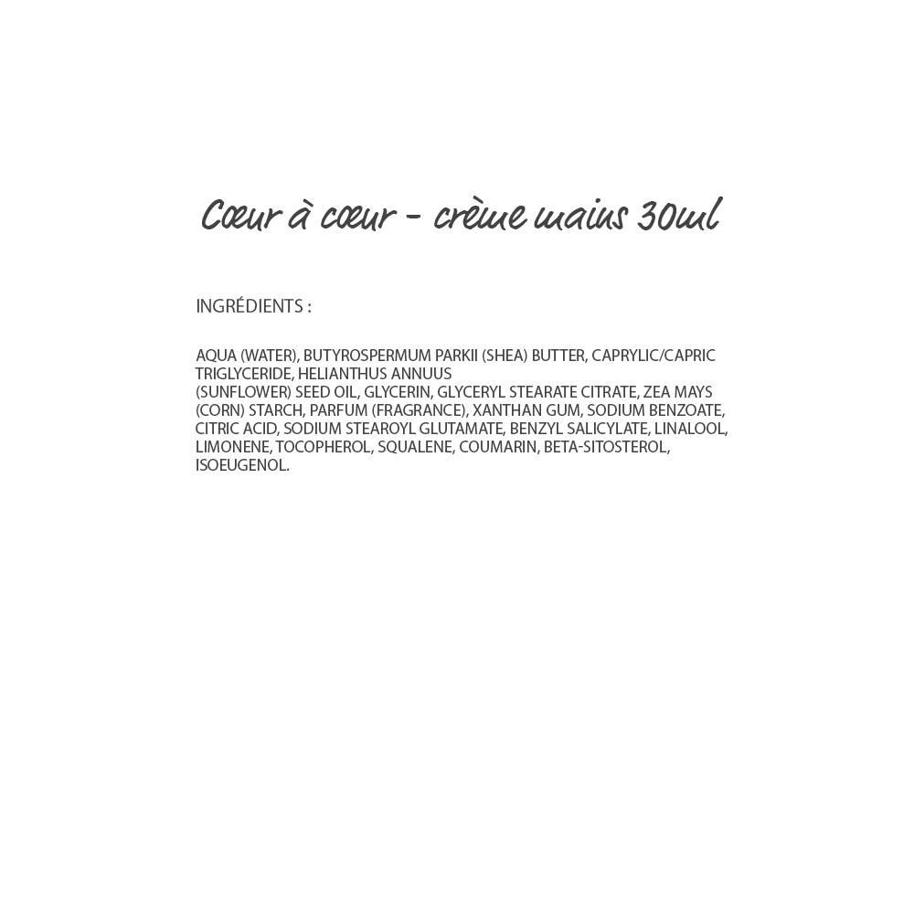 Cœur à cœur Crème mains et ongles hydratante 30ml