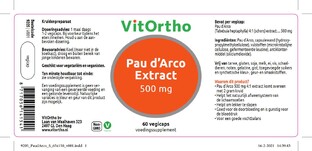 VitOrtho Pau d’Arco Extract 500 mg Vegicaps 60VCP