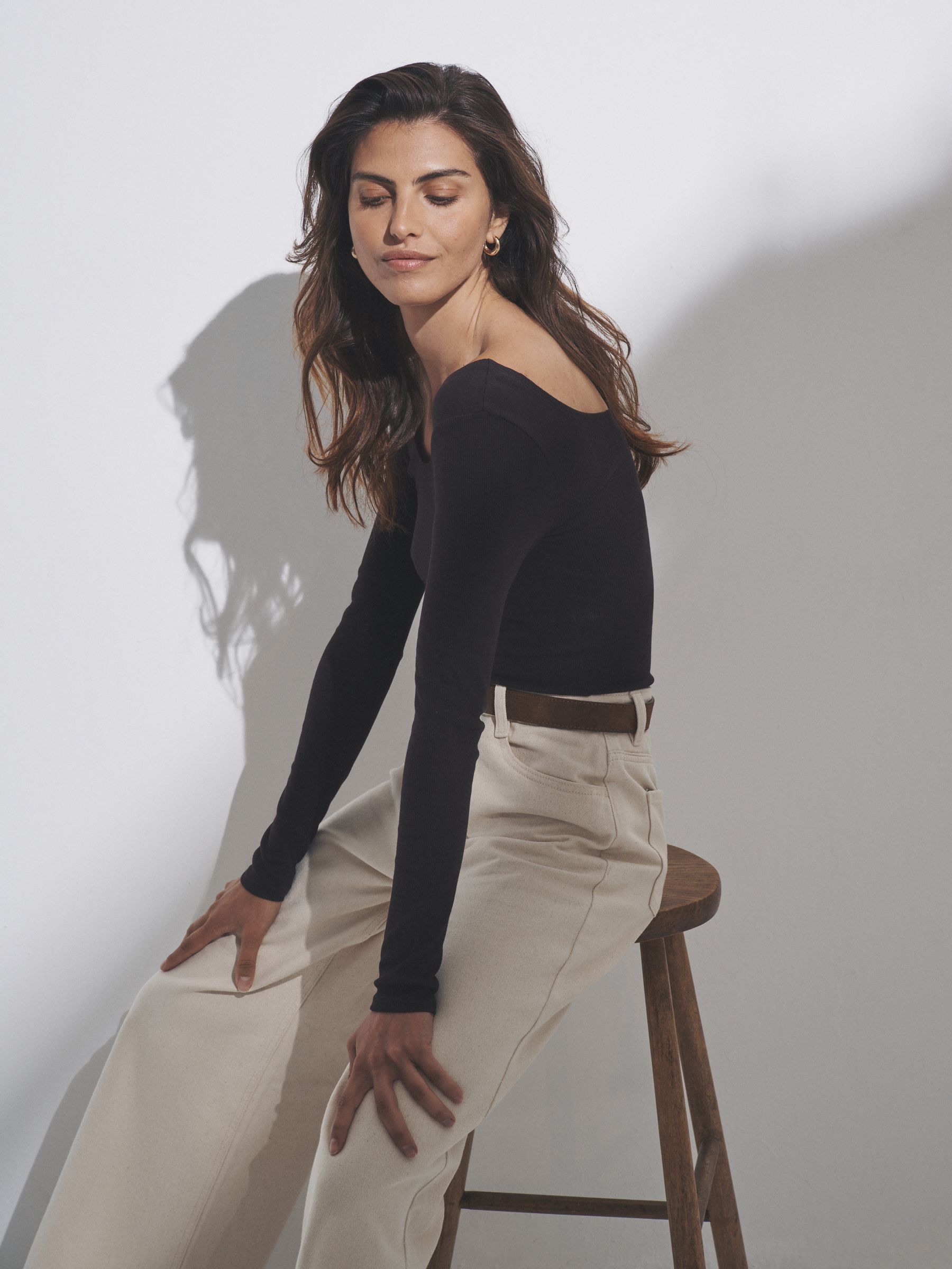 The Set 3 Pack Ribbed Bodies met Lange mouwen en Ronde hals