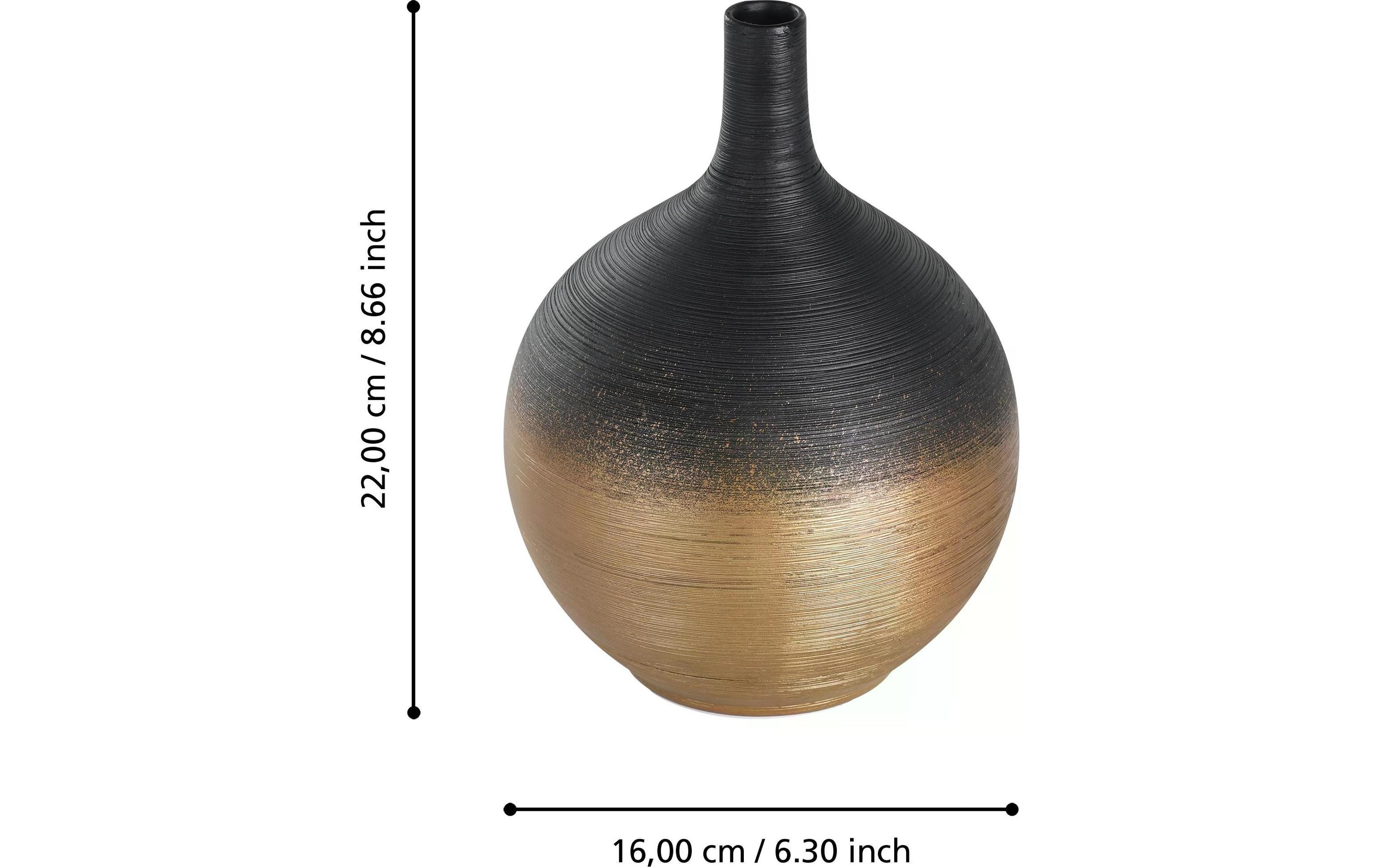 Vase Saryksu 22 cm, Gold/SchwarzBlumenvase