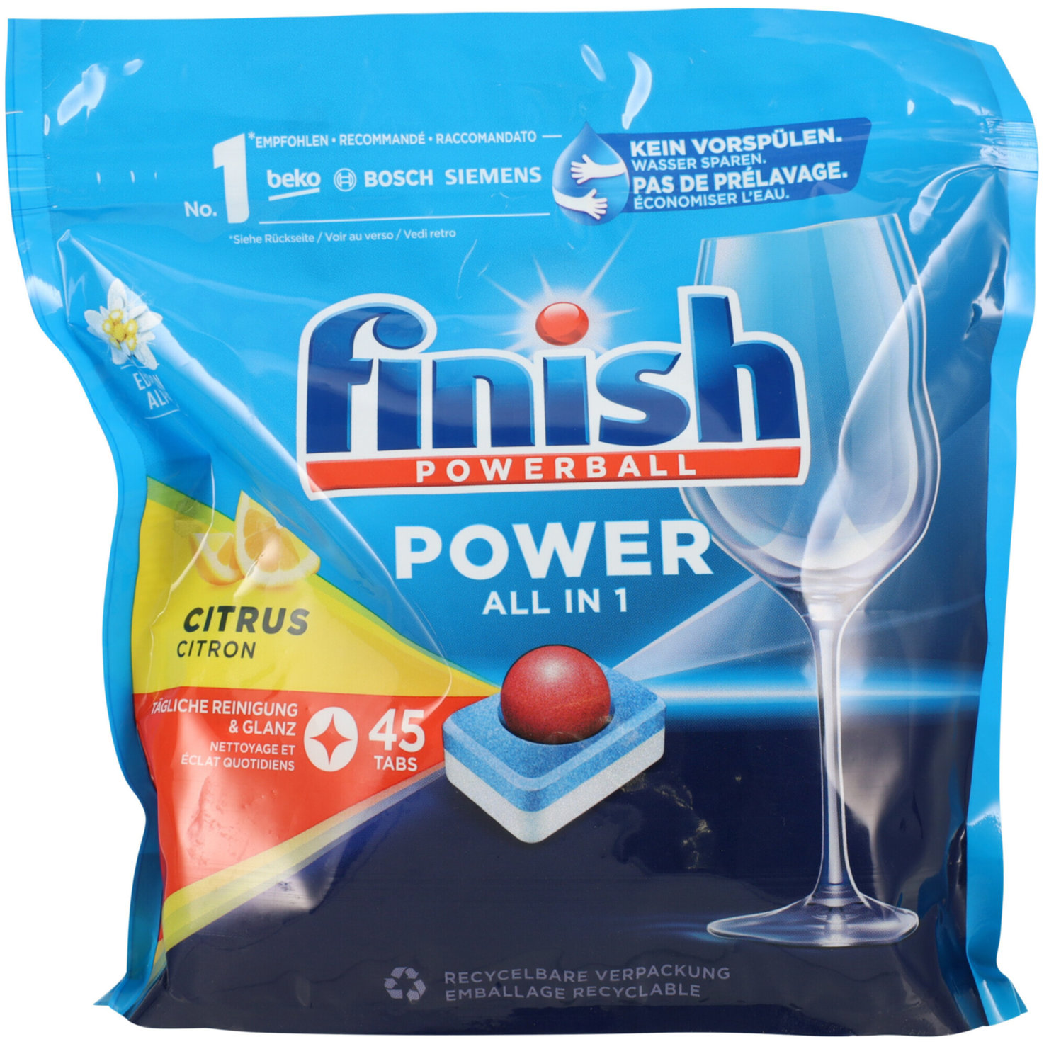 Finish Power All-in-1 Citrus 45 Tabs