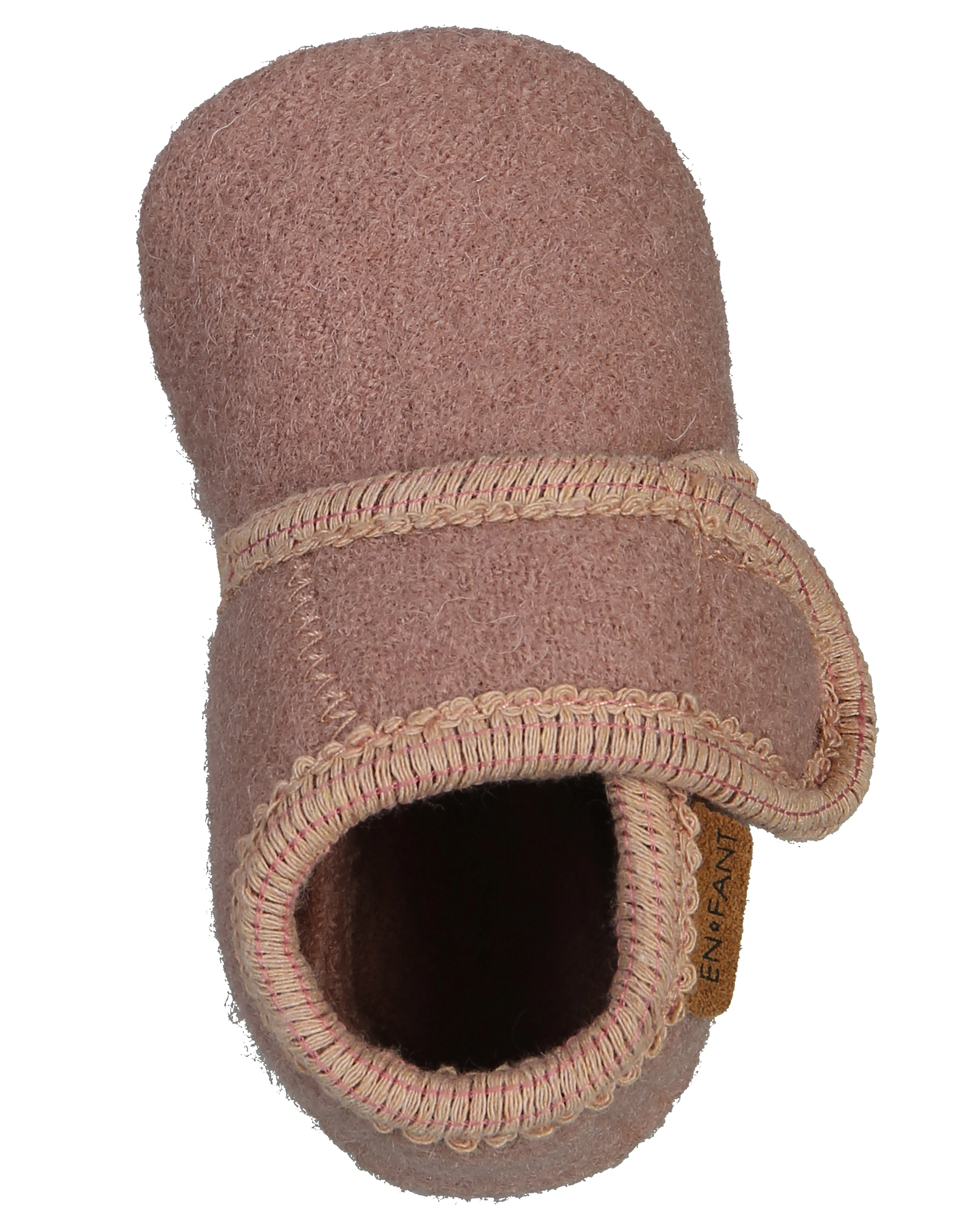 Klett-Krabbelschuhe MOBIL aus Wolle in bark