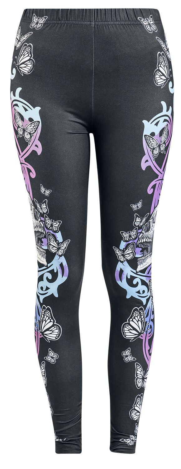 Leggings With Skull And Butterfly Print | Full Volume by EMP Legging