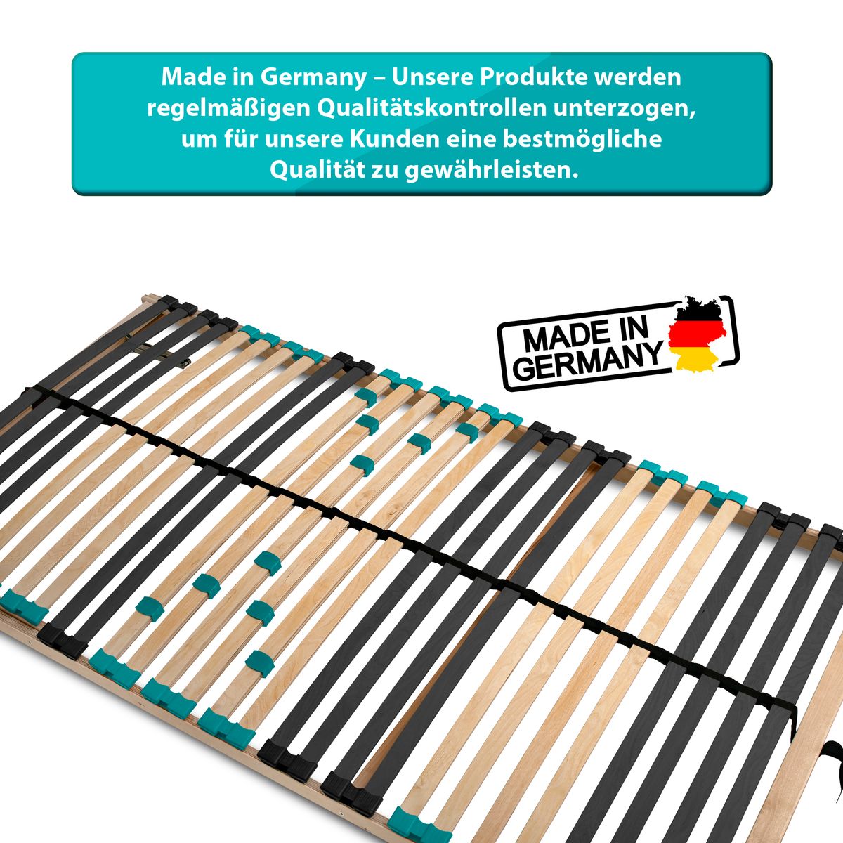 Coemo 7-Zonen Lattenrost DRÖMSON 28 Federleisten Kopfteil verstellbar 100 x 200 cm