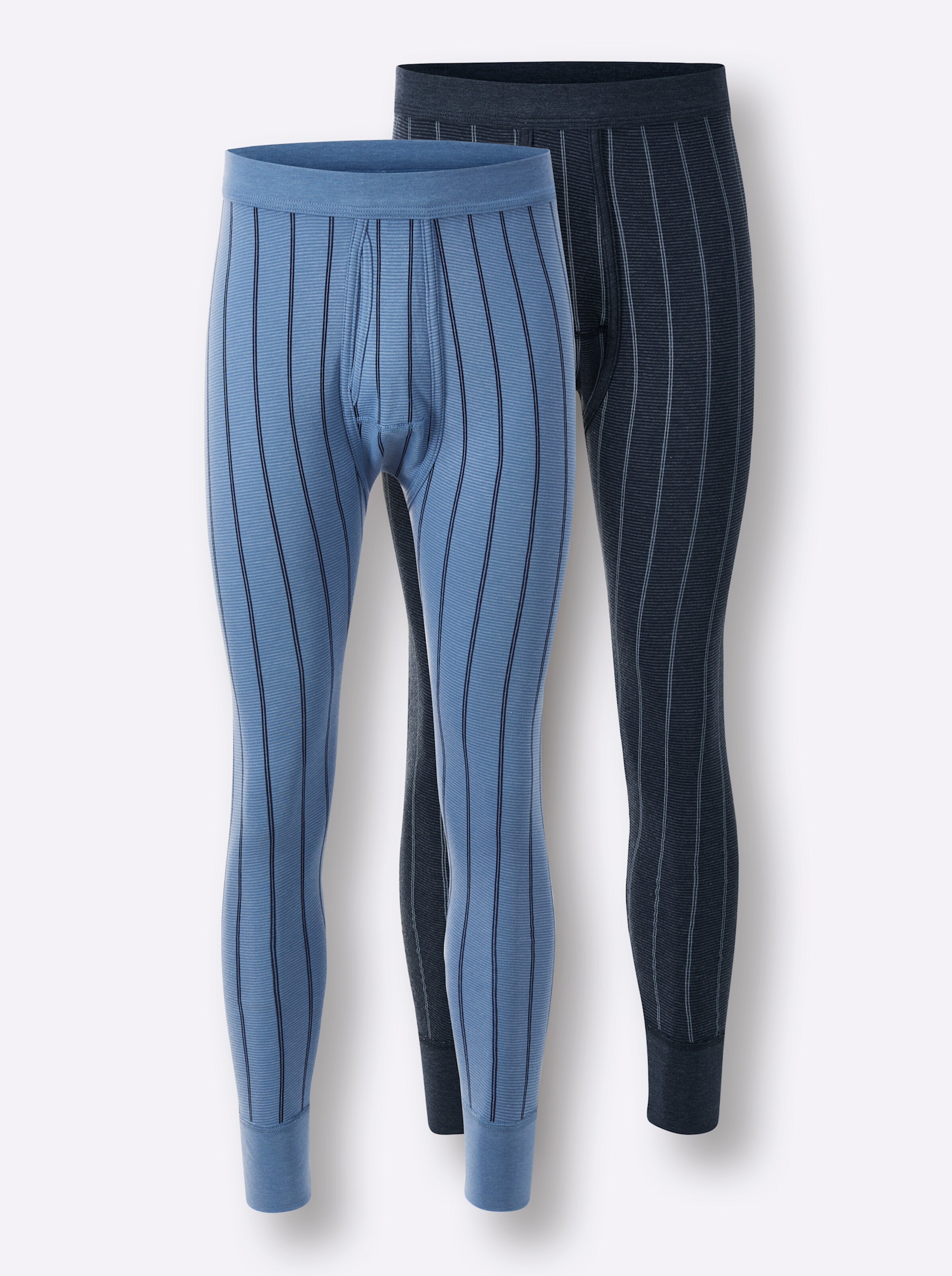 Hose lang in marine + hellblau