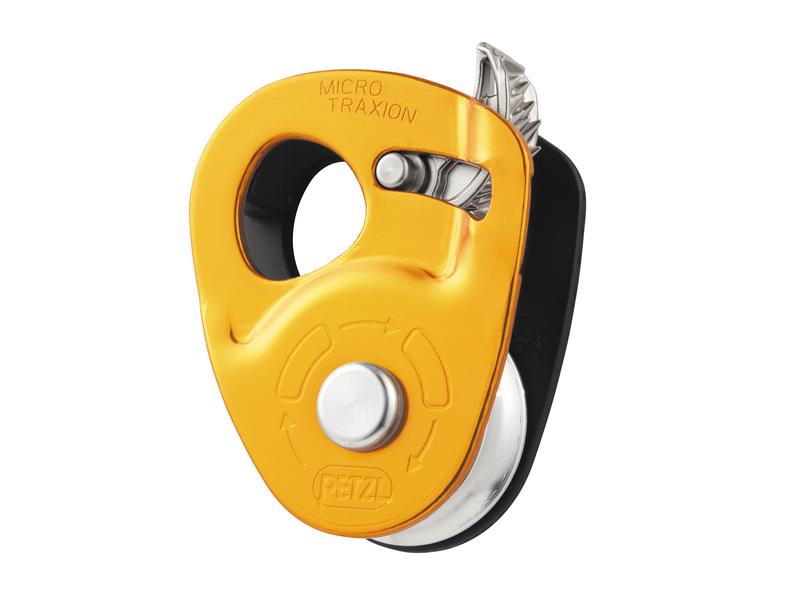 Petzl Umlenkrolle Micro Traxion Pulley Ropeclamp Leichte Umlenkrolle mit Rücklaufsperre und hohem Wirkungsgrad