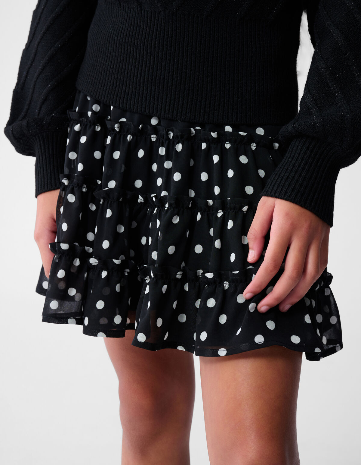 Polkadot Mini Rok Zwart