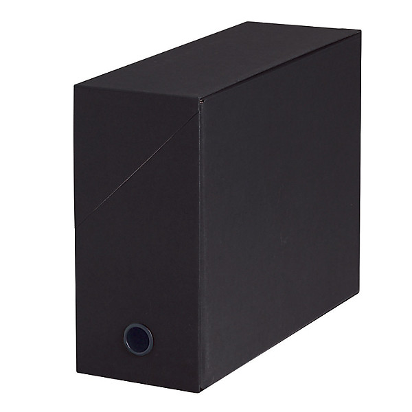 5 boites de classement carton dos 12cm coloris noir