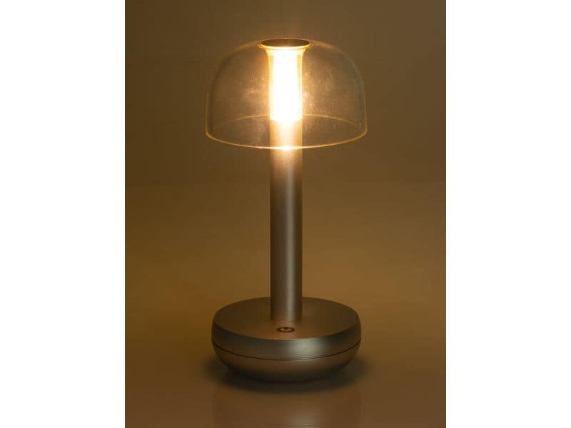 COCON USB-Tischleuchte Pilz, Silber Portable LED-Leuchte