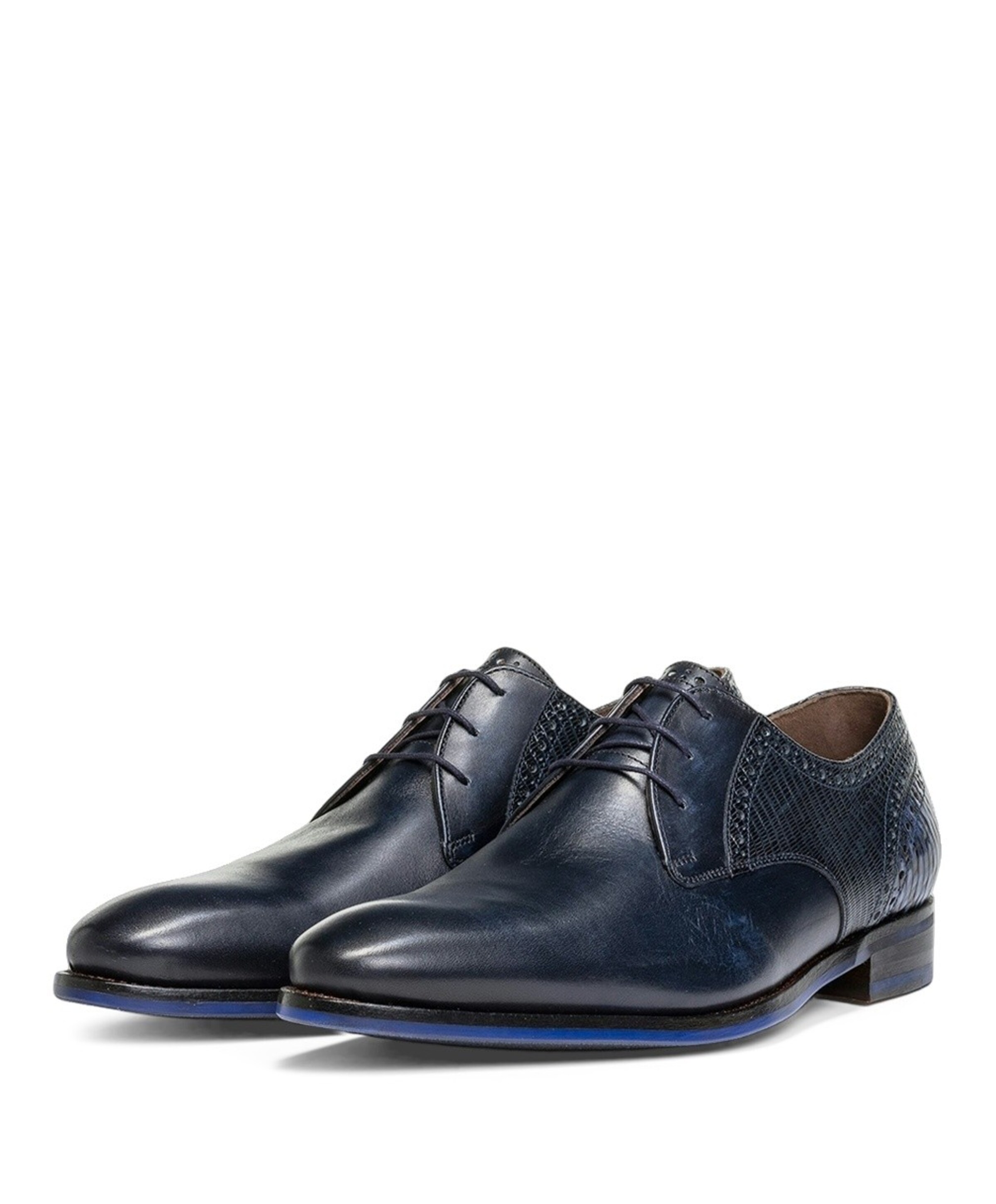 Floris van Bommel heren veterschoenen blauw