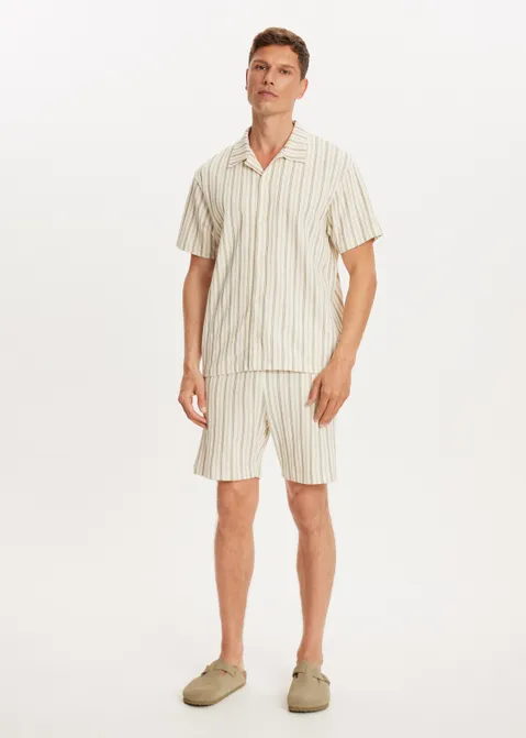 Gestreept overhemd off-white (WIT.O)